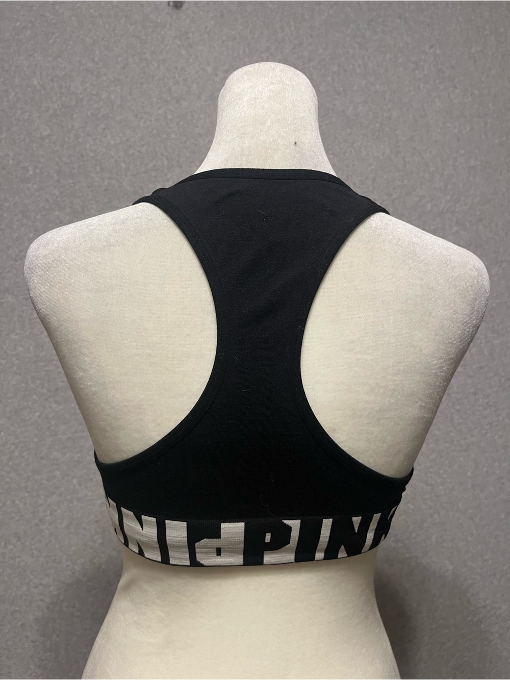 VS Pink Racerback Sports Bra Front Clasp Black 34B Cool and Comfy - Picture 3 of 7